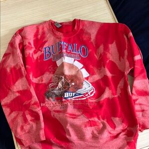 Buffalo Bills Red Football Crewneck Sweatshirt